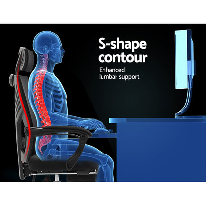 Artiss Mesh Office Chair Recliner Black-Office Chairs-PEROZ Accessories