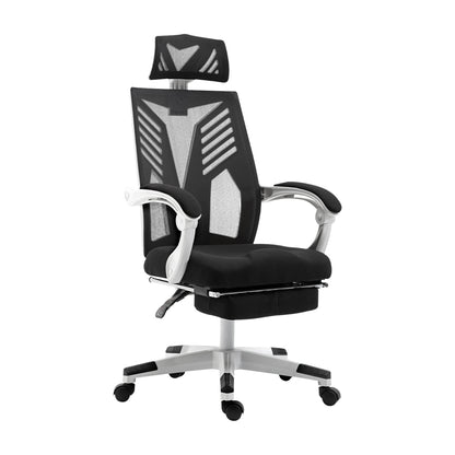 Artiss Mesh Office Chair Recliner Black White-Office Chairs-PEROZ Accessories