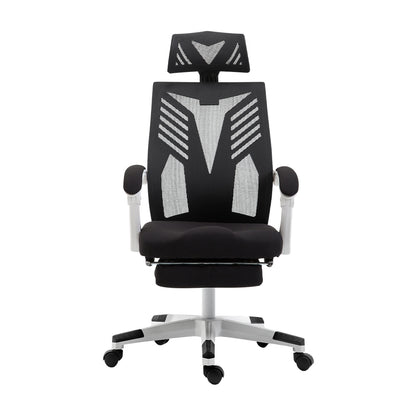 Artiss Mesh Office Chair Recliner Black White-Office Chairs-PEROZ Accessories