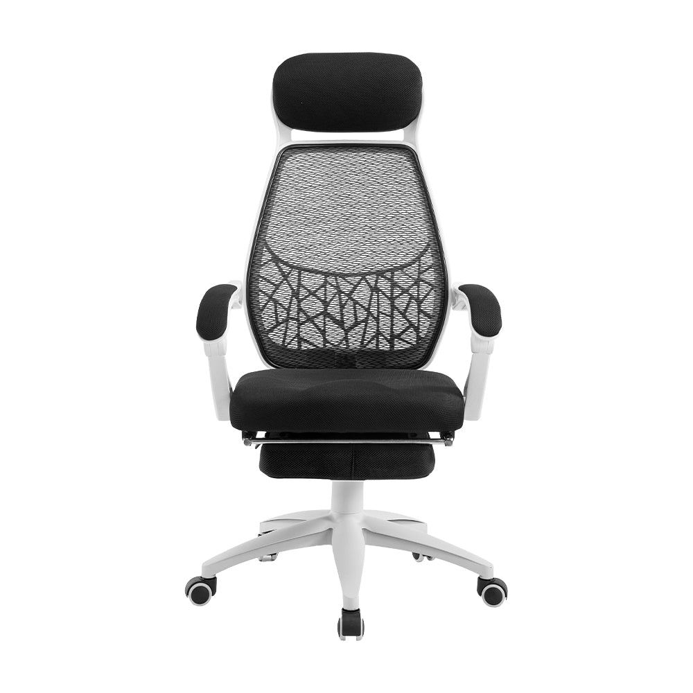 Artiss Mesh Office Chair Recliner Black White-Office Chairs-PEROZ Accessories