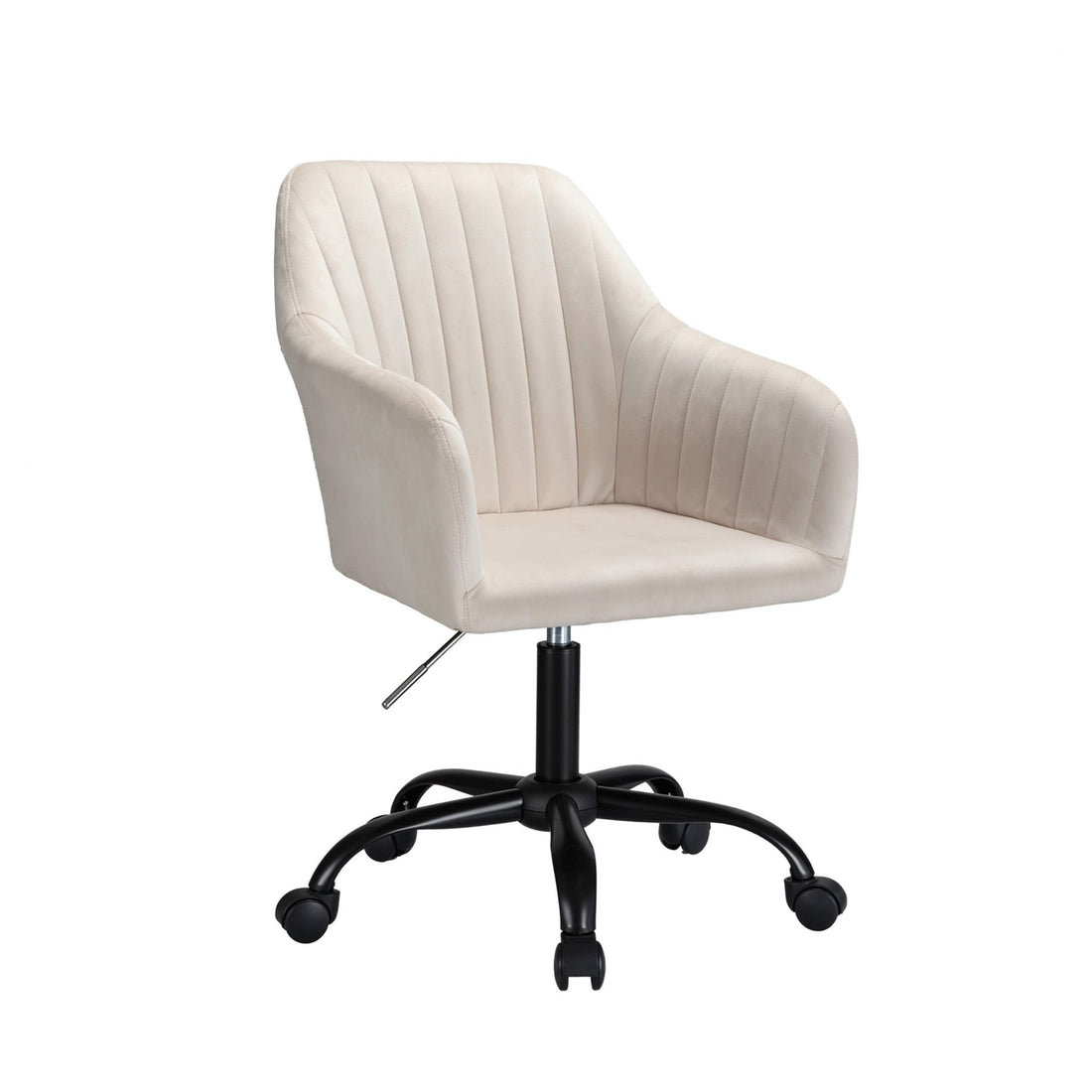 Artiss Office Chair Velvet Seat Cream-Furniture > Bar Stools &amp; Chairs-PEROZ Accessories