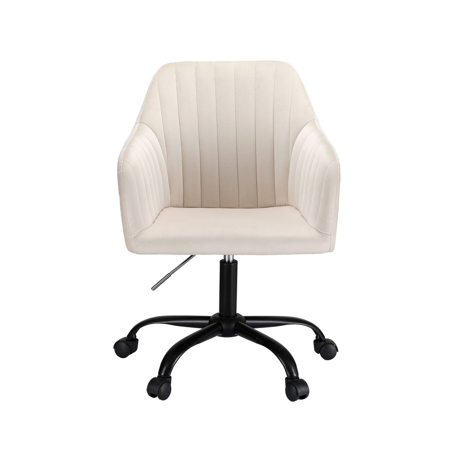 Artiss Office Chair Velvet Seat Cream-Furniture > Bar Stools &amp; Chairs-PEROZ Accessories