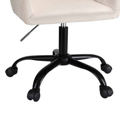 Artiss Office Chair Velvet Seat Cream-Furniture &gt; Bar Stools &amp; Chairs-PEROZ Accessories