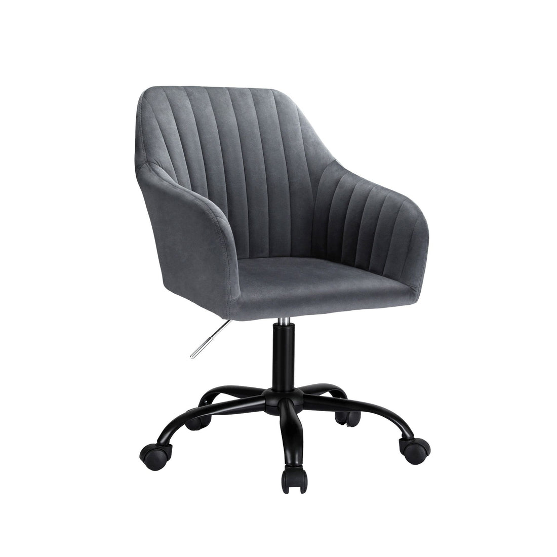 Artiss Office Chair Velvet Seat Dark Grey-Furniture > Bar Stools &amp; Chairs-PEROZ Accessories
