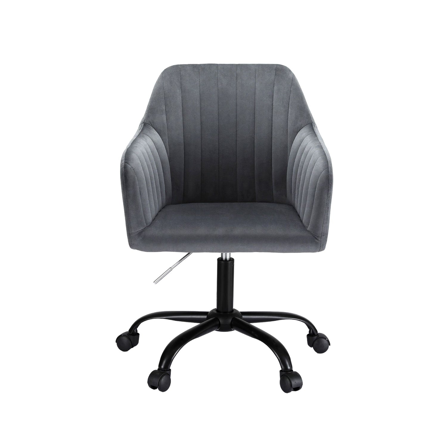 Artiss Office Chair Velvet Seat Dark Grey-Furniture > Bar Stools &amp; Chairs-PEROZ Accessories