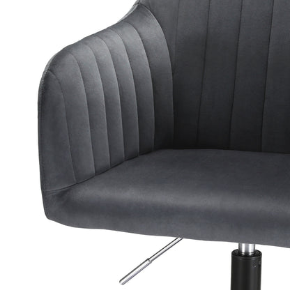 Artiss Office Chair Velvet Seat Dark Grey-Furniture &gt; Bar Stools &amp; Chairs-PEROZ Accessories