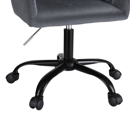 Artiss Office Chair Velvet Seat Dark Grey-Furniture &gt; Bar Stools &amp; Chairs-PEROZ Accessories