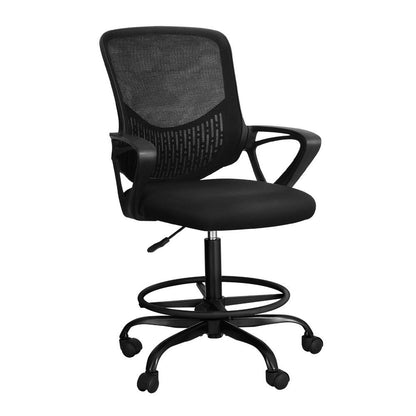 Artiss Office Chair Drafting Stool Mesh Chairs Black-Office Chairs-PEROZ Accessories