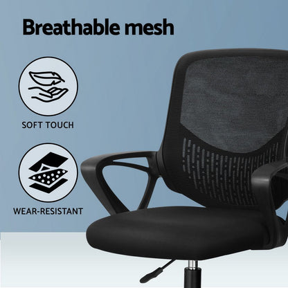 Artiss Office Chair Drafting Stool Mesh Chairs Black-Office Chairs-PEROZ Accessories