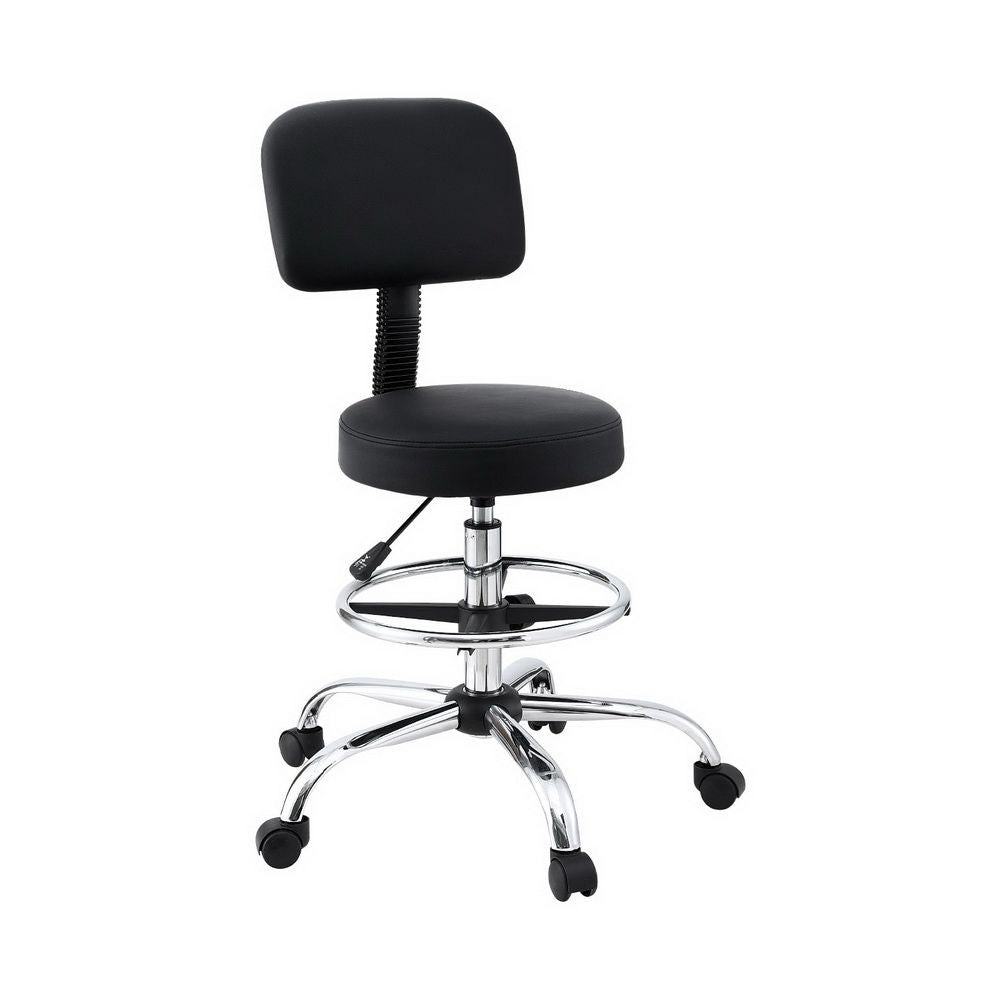 Artiss Office Chair Drafting Computer Standing Desk Chairs Ergonomic PU Black-Furniture > Office > Office &amp; Desk Chairs-PEROZ Accessories