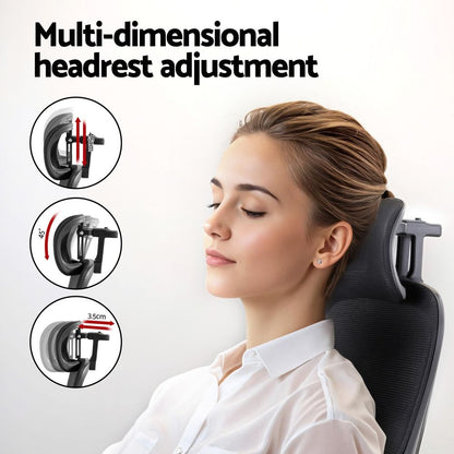 Artiss Ergonomic Office Chair Mesh Chairs Black-Furniture > Office > Office &amp; Desk Chairs-PEROZ Accessories