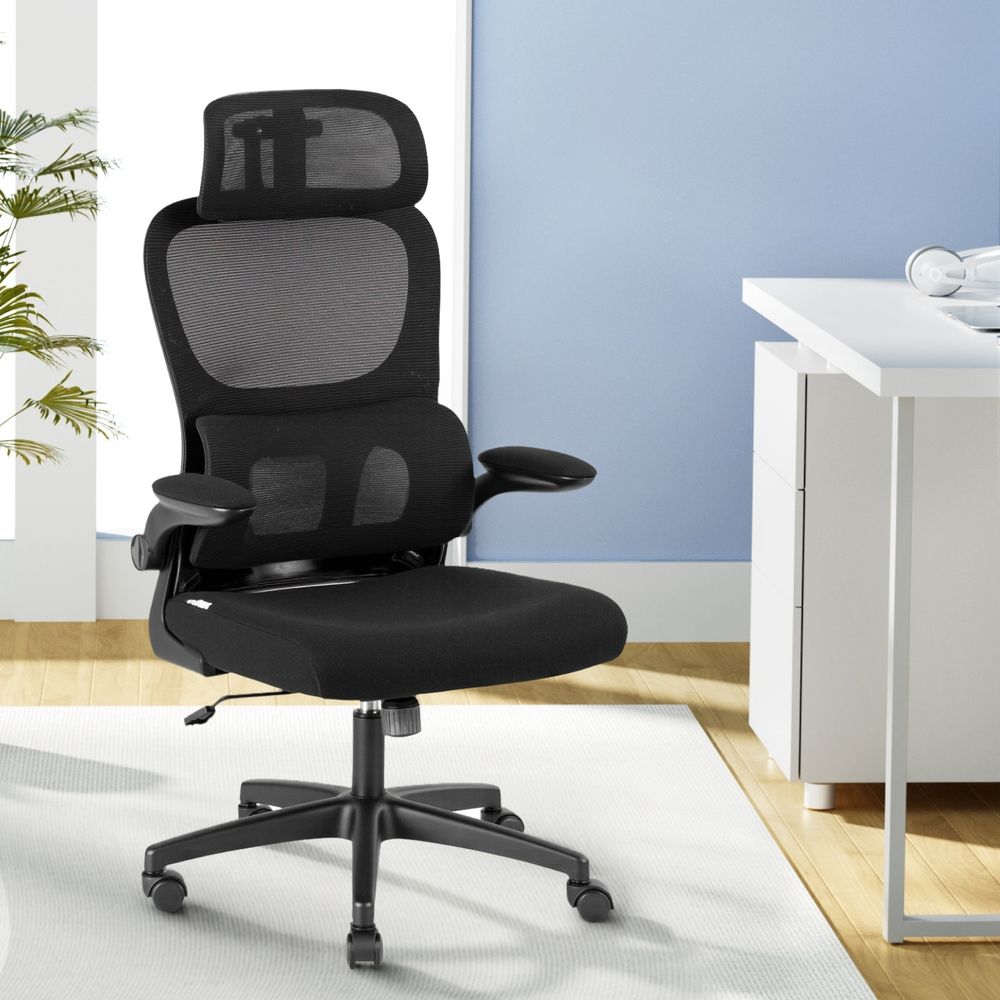 Artiss Ergonomic Office Chair Mesh Chairs Black-Furniture > Office > Office &amp; Desk Chairs-PEROZ Accessories