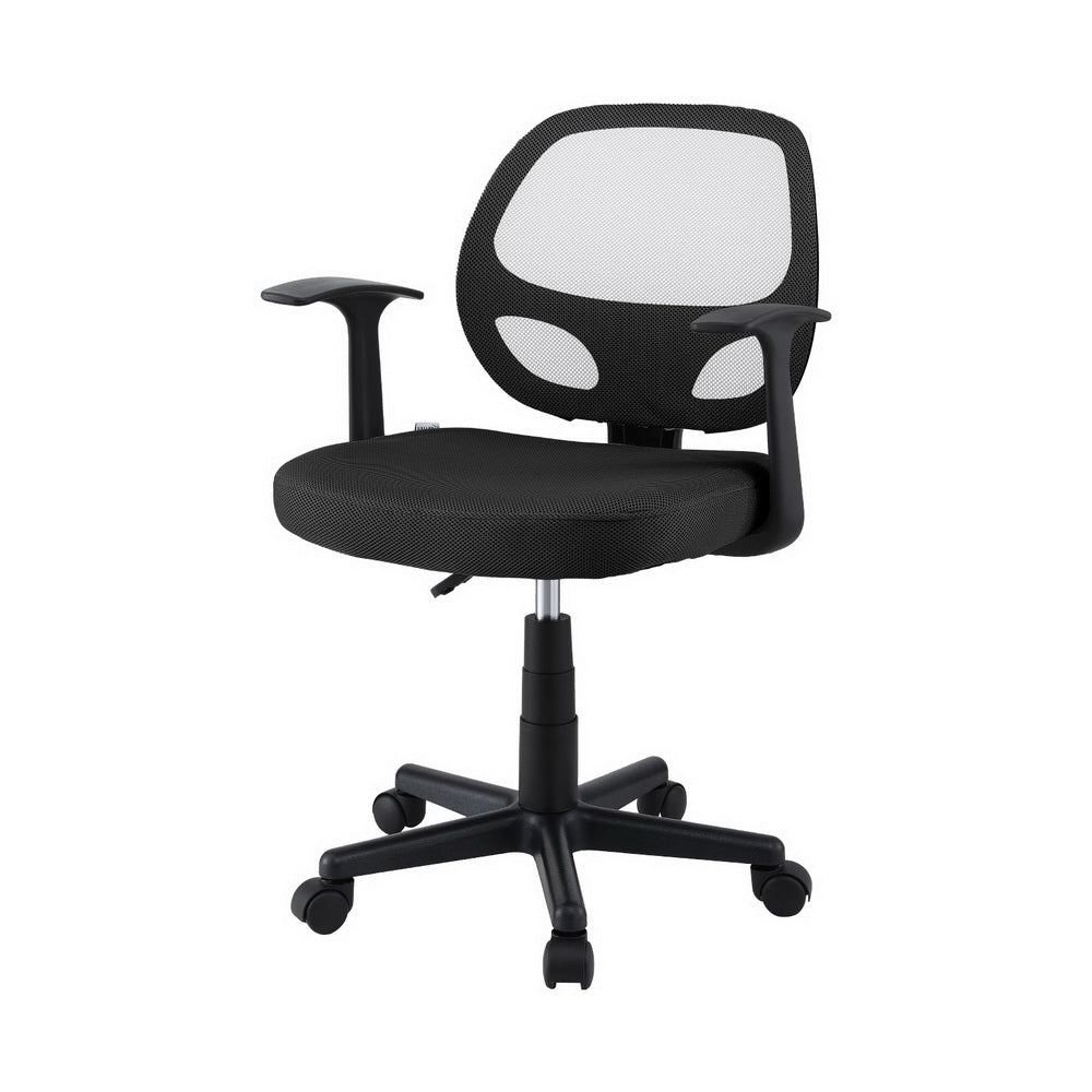 Artiss Mesh Office Chair Computer Gaming Desk Chairs Work Study Mid Back Black-Furniture &gt; Office &gt; Office &amp; Desk Chairs-PEROZ Accessories