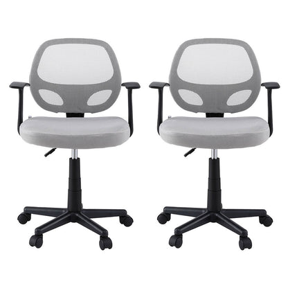Artiss 2x Mesh Office Chair Computer Gaming Desk Chairs Work Study Mid Back Grey-Furniture &gt; Office &gt; Office &amp; Desk Chairs-PEROZ Accessories
