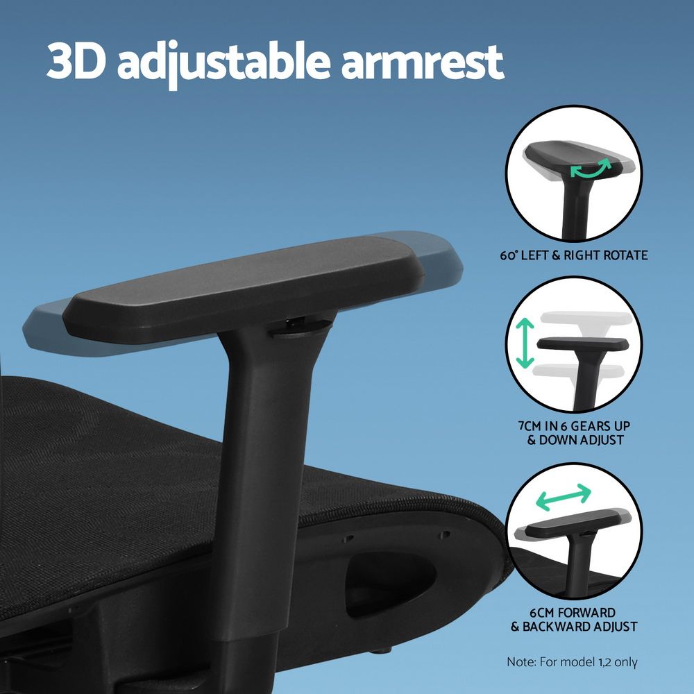Artiss Ergonomic Office Chair Recline Black-Furniture > Bar Stools &amp; Chairs-PEROZ Accessories
