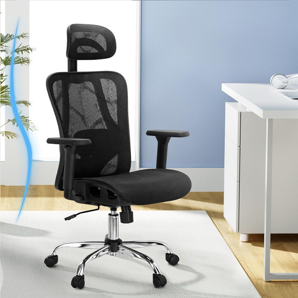 Artiss Ergonomic Office Chair Recline Black-Furniture > Bar Stools &amp; Chairs-PEROZ Accessories