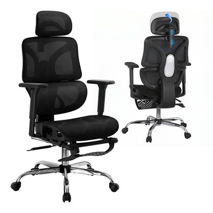 Artiss Ergonomic Office Chair Footrest Black-Furniture > Bar Stools &amp; Chairs-PEROZ Accessories