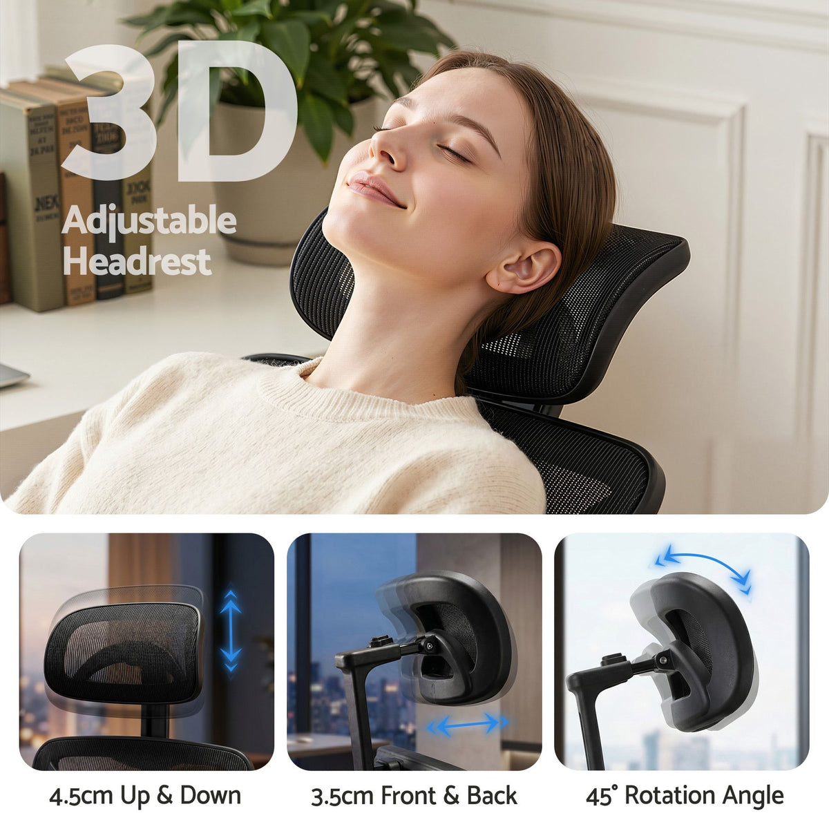 Artiss Ergonomic Office Chair Footrest Black-Furniture > Bar Stools &amp; Chairs-PEROZ Accessories