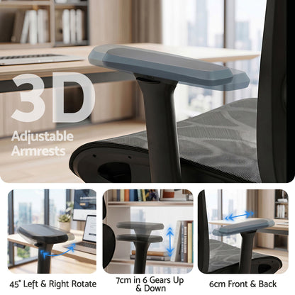 Artiss Ergonomic Office Chair Footrest Black-Furniture > Bar Stools &amp; Chairs-PEROZ Accessories