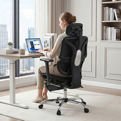 Artiss Ergonomic Office Chair Footrest Black-Furniture > Bar Stools &amp; Chairs-PEROZ Accessories