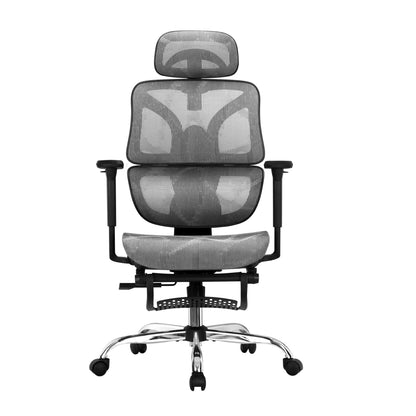 Artiss Ergonomic Office Chair Footrest Grey-Furniture > Bar Stools &amp; Chairs-PEROZ Accessories