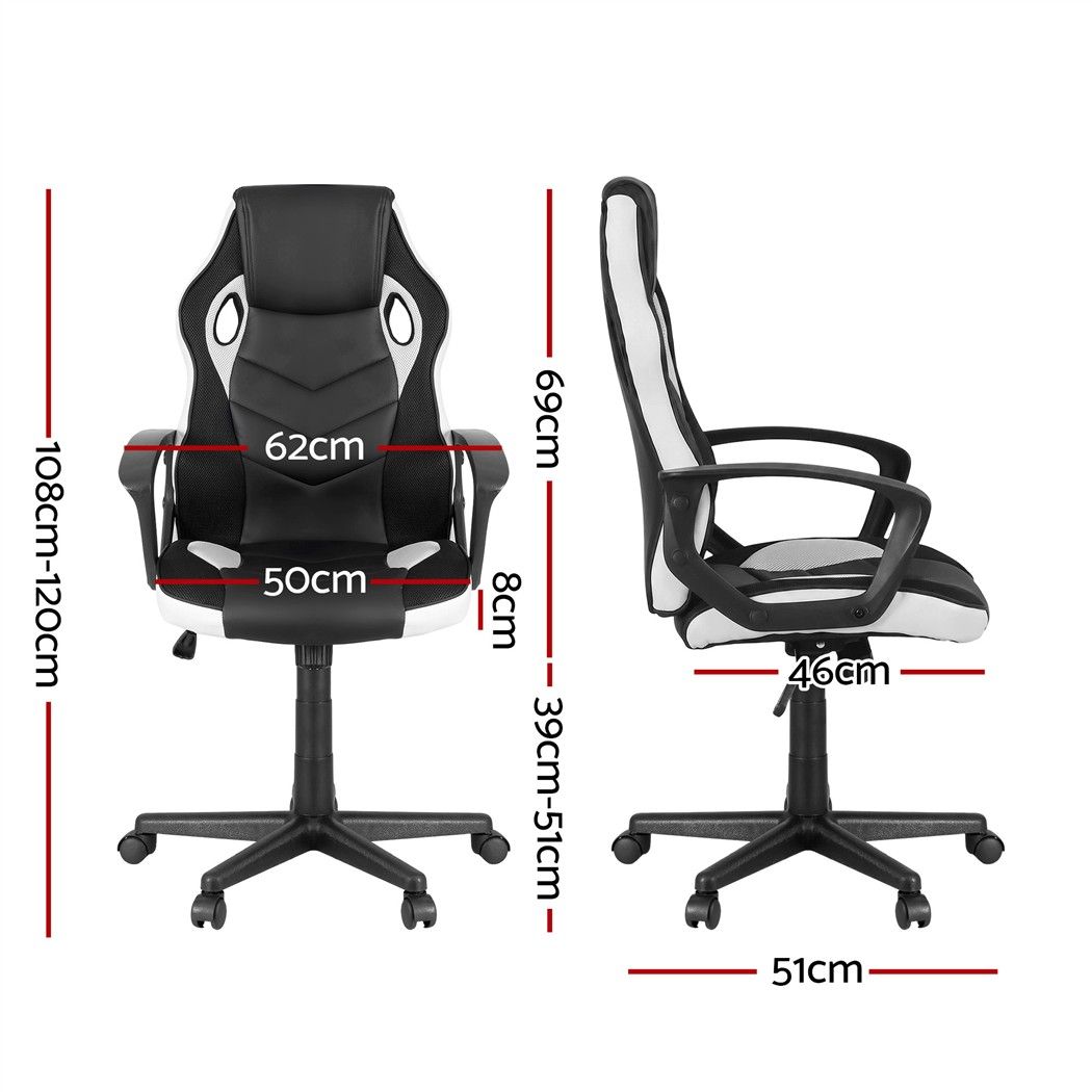 Astiss Gaming Office Chair Desk Racing Computer Chairs Executive Home Black &amp; White