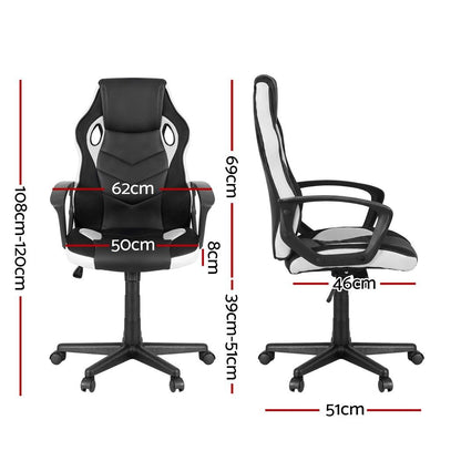Astiss Gaming Office Chair Desk Racing Computer Chairs Executive Home Black &amp; White