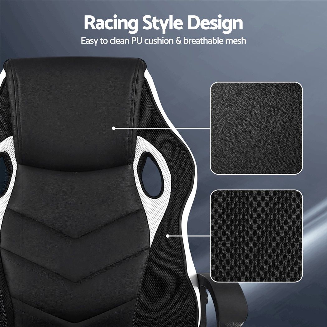 Astiss Gaming Office Chair Desk Racing Computer Chairs Executive Home Black &amp; White