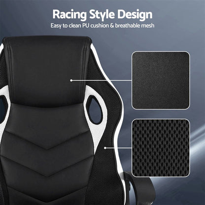 Astiss Gaming Office Chair Desk Racing Computer Chairs Executive Home Black &amp; White