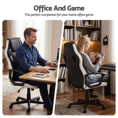 Astiss Gaming Office Chair Desk Racing Computer Chairs Executive Home Black &amp; White