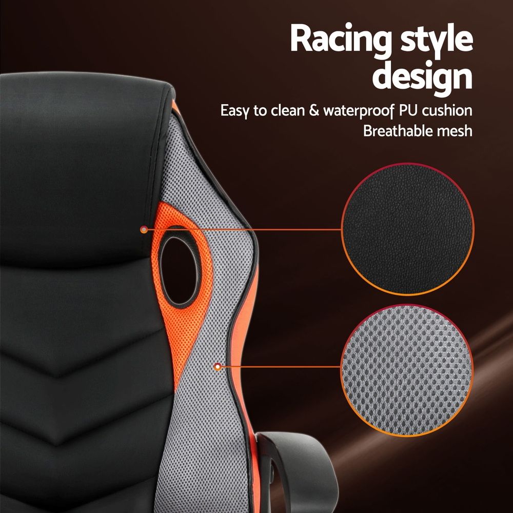Artiss Gaming Office Chair Computer Executive Racing Chairs High Back Orange-Furniture > Office-PEROZ Accessories
