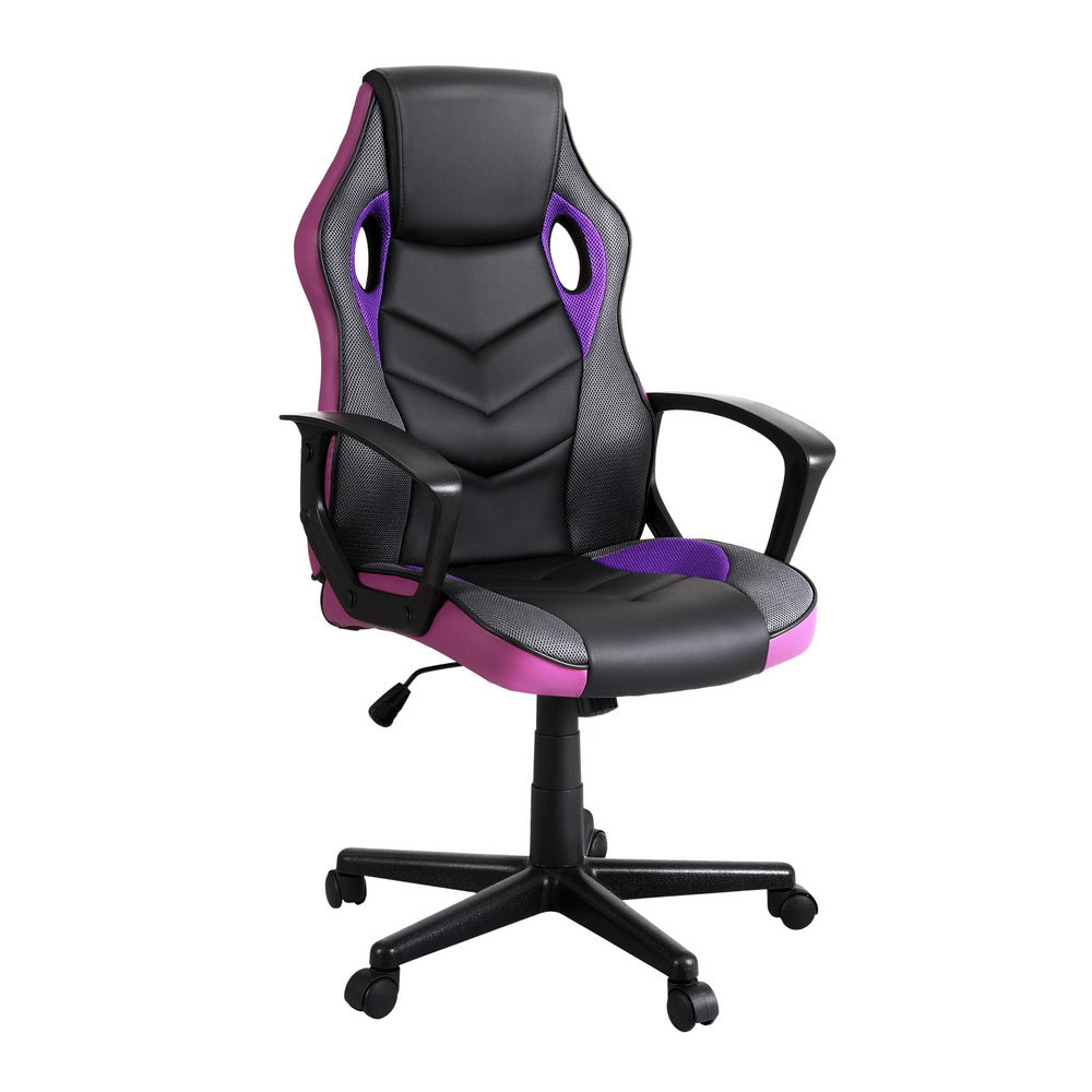 Artiss Gaming Office Chair Computer Chairs Purple-Furniture &gt; Bar Stools &amp; Chairs-PEROZ Accessories