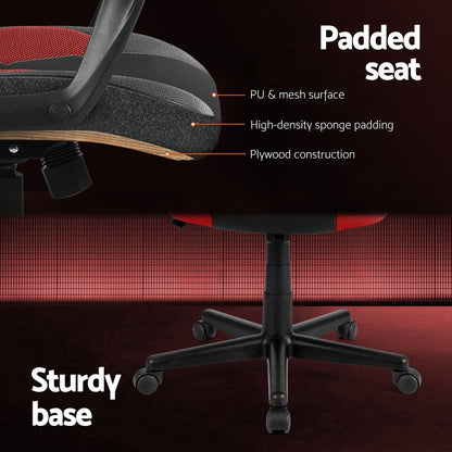 Artiss Gaming Office Chair Computer Chairs Red-Furniture > Bar Stools &amp; Chairs-PEROZ Accessories