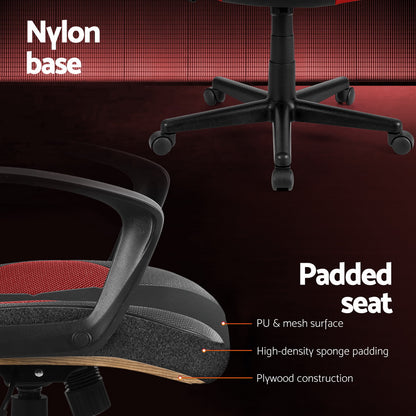 Artiss Gaming Office Chair Computer Chairs Red-Furniture &gt; Bar Stools &amp; Chairs-PEROZ Accessories