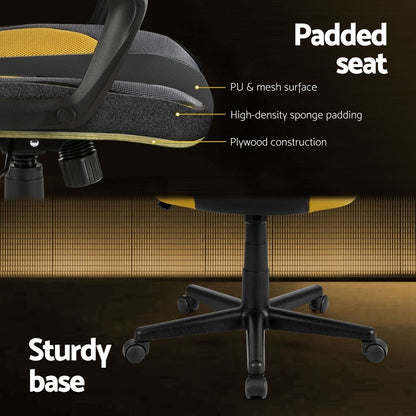 Artiss Gaming Office Chair Computer Executive Racing Chairs High Back Yellow-Furniture > Office-PEROZ Accessories
