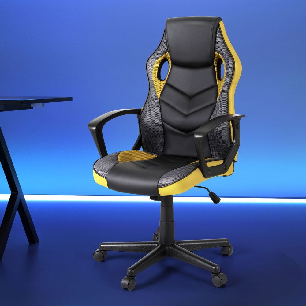 Artiss Gaming Office Chair Computer Executive Racing Chairs High Back Yellow-Furniture > Office-PEROZ Accessories