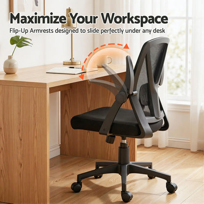 Artiss Mesh Office Chair Mid Back Black-Office Chairs-PEROZ Accessories
