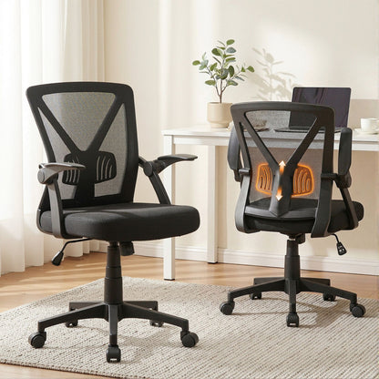 Artiss Mesh Office Chair Mid Back Black-Office Chairs-PEROZ Accessories