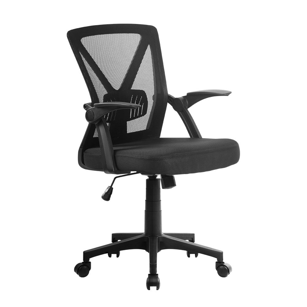 Artiss Mesh Office Chair Mid Back Black-Office Chairs-PEROZ Accessories