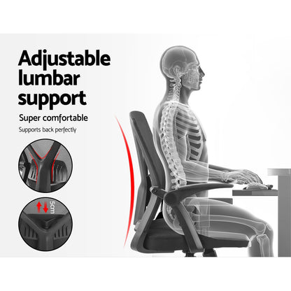 Artiss Mesh Office Chair Mid Back Black-Office Chairs-PEROZ Accessories