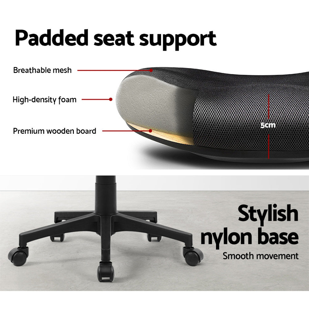 Artiss Mesh Office Chair Mid Back Black-Office Chairs-PEROZ Accessories