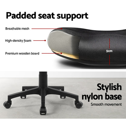 Artiss Mesh Office Chair Mid Back Black-Office Chairs-PEROZ Accessories