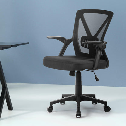 Artiss Mesh Office Chair Mid Back Black-Office Chairs-PEROZ Accessories