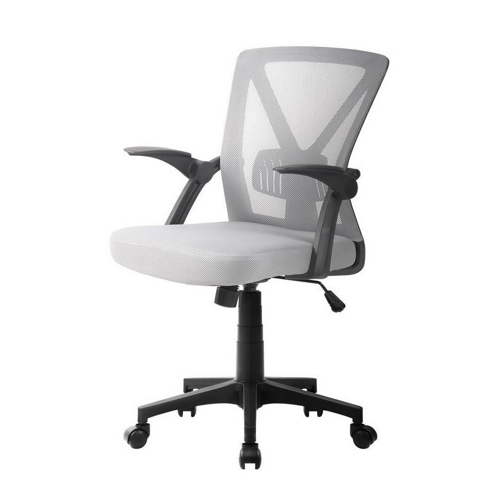 Artiss Mesh Office Chair Mid Back Grey-Office Chairs-PEROZ Accessories