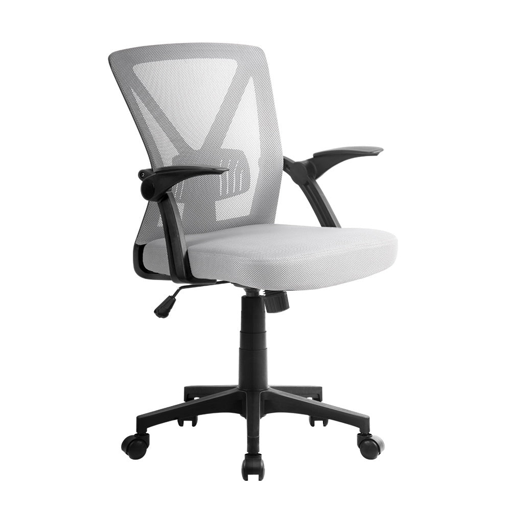 Artiss Mesh Office Chair Mid Back Grey-Office Chairs-PEROZ Accessories