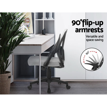 Artiss Mesh Office Chair Mid Back Grey-Office Chairs-PEROZ Accessories