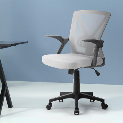 Artiss Mesh Office Chair Mid Back Grey-Office Chairs-PEROZ Accessories