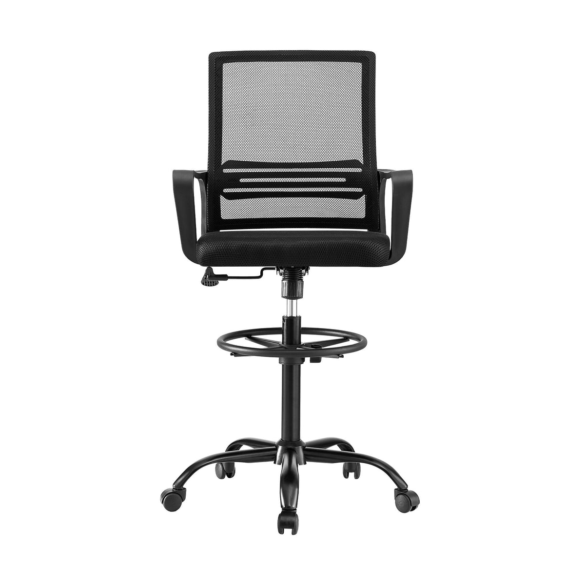 Artiss Office Chair Drafting Chairs Stool Computer Desk Studios Mesh Black-Furniture > Office > Office &amp; Desk Chairs-PEROZ Accessories