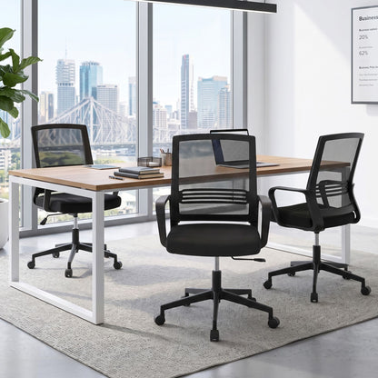 Artiss Mesh Office Chair Mid Back Black-Office Chairs-PEROZ Accessories