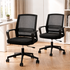 Artiss 2x Ergonomic Office Chair Mesh Mid Back Home Office Desk Chairs with Lumbar Support Black-Furniture > Office > Office & Desk Chairs-PEROZ Accessories